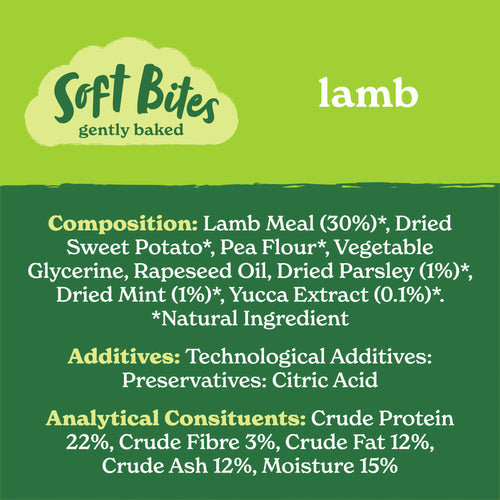 Natural Hand-Baked Soft Bite Treats With Lamb