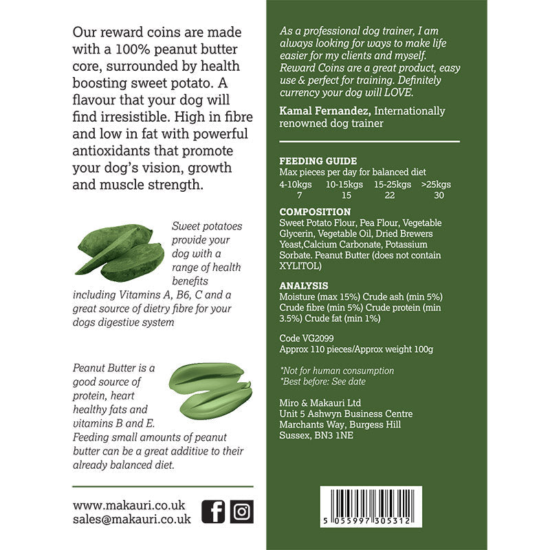 Peanut Butter Reward Coins - Vegan dog training treats