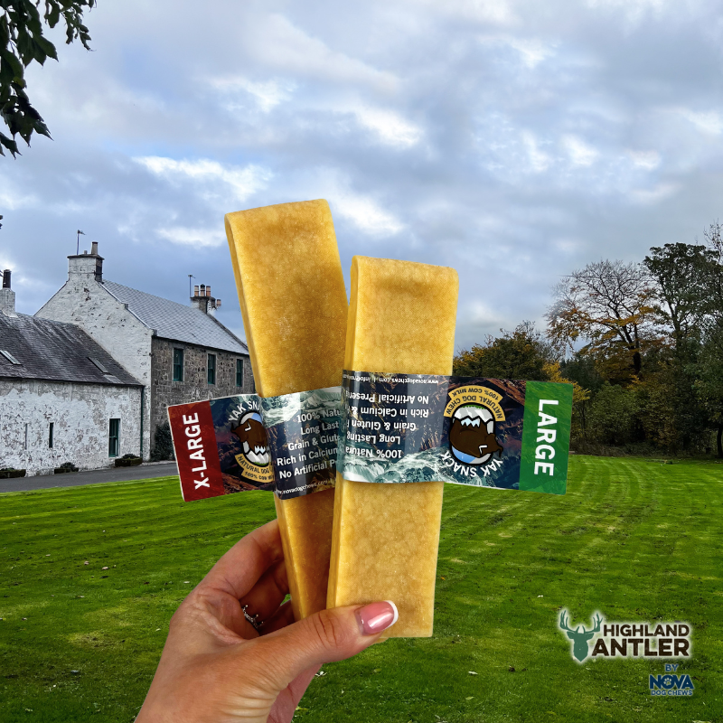 Assorted sizes of Yak snack chew perfect for puppies and dogs of any size.