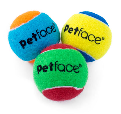 PetFace Squeaky Tennis Balls 3pk