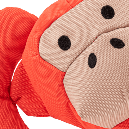 Beco Red Recycled Soft Monkey for playful dogs