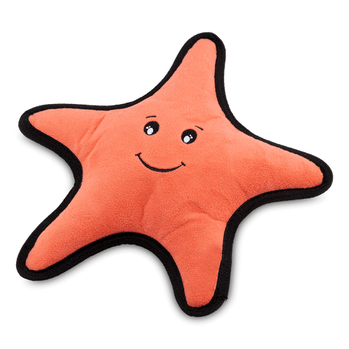 Red starfish, rough and tough dog chew toy