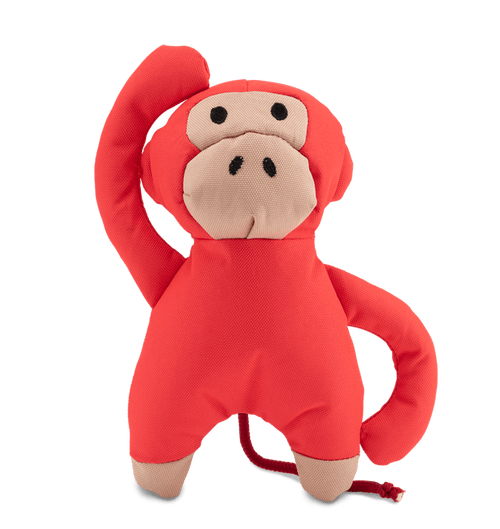 Beco Red Recycled Soft Monkey for playful dogs