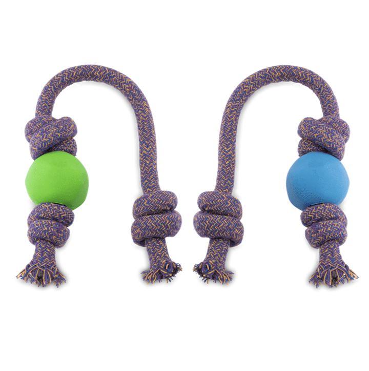 Beco dog ball toy on a rope