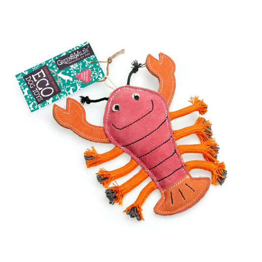 Red Green and wilds eco dog toy, Larry the Lobster